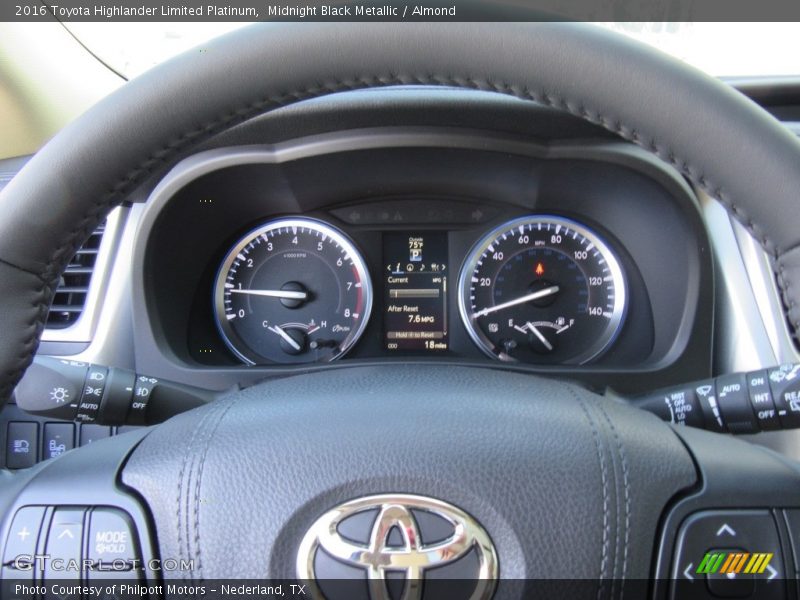 Midnight Black Metallic / Almond 2016 Toyota Highlander Limited Platinum