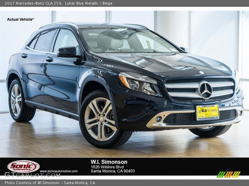 Lunar Blue Metallic / Beige 2017 Mercedes-Benz GLA 250