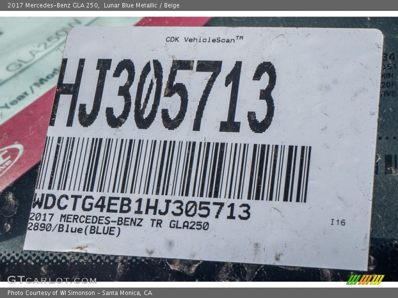 Lunar Blue Metallic / Beige 2017 Mercedes-Benz GLA 250