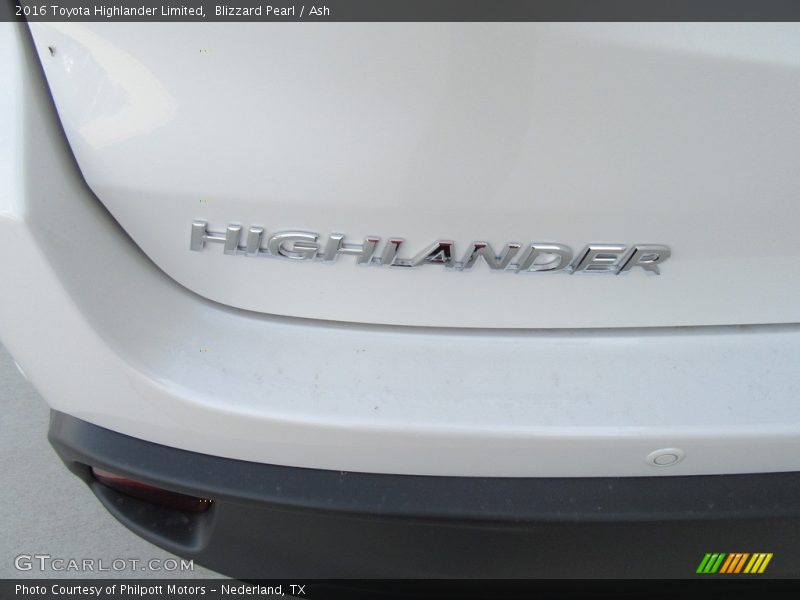 Blizzard Pearl / Ash 2016 Toyota Highlander Limited