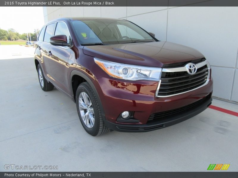 Ooh La La Rouge Mica / Black 2016 Toyota Highlander LE Plus