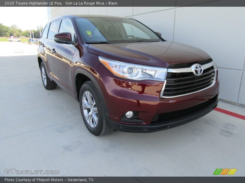 Ooh La La Rouge Mica / Black 2016 Toyota Highlander LE Plus
