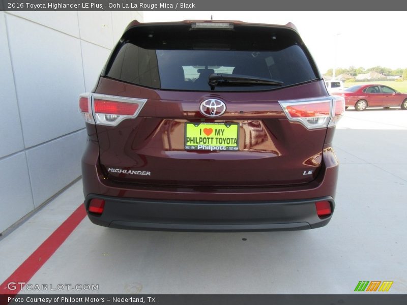 Ooh La La Rouge Mica / Black 2016 Toyota Highlander LE Plus