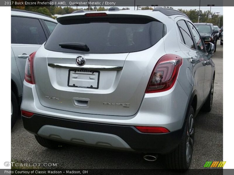Quicksilver Metallic / Ebony 2017 Buick Encore Preferred II AWD