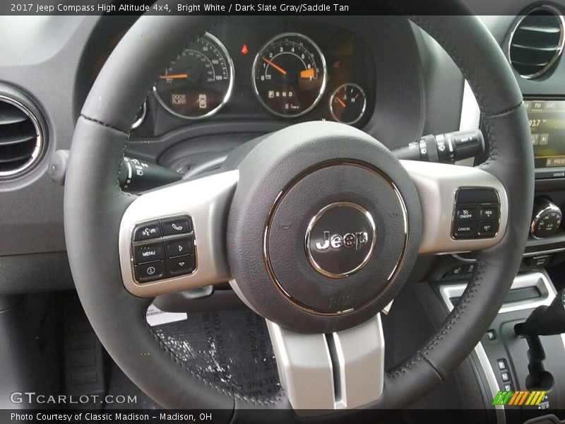 Bright White / Dark Slate Gray/Saddle Tan 2017 Jeep Compass High Altitude 4x4