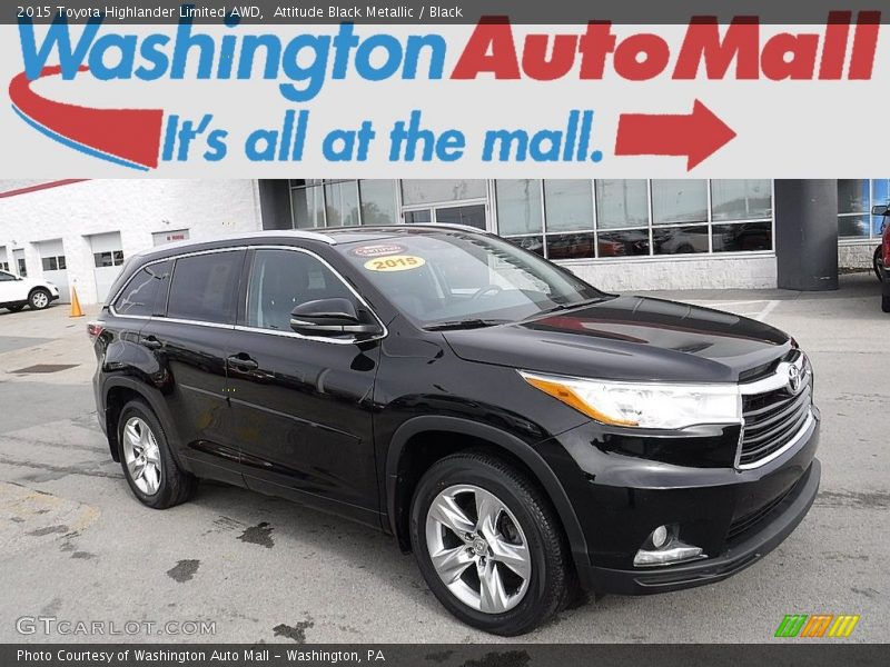 Attitude Black Metallic / Black 2015 Toyota Highlander Limited AWD