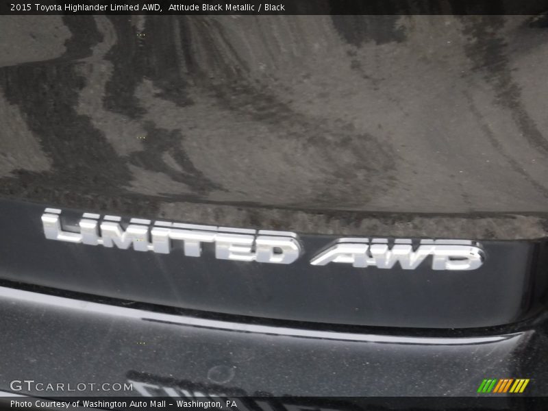 Attitude Black Metallic / Black 2015 Toyota Highlander Limited AWD