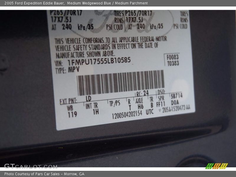 Medium Wedgewood Blue / Medium Parchment 2005 Ford Expedition Eddie Bauer
