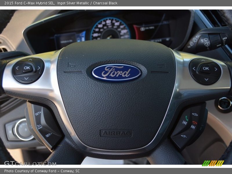 Ingot Silver Metallic / Charcoal Black 2015 Ford C-Max Hybrid SEL