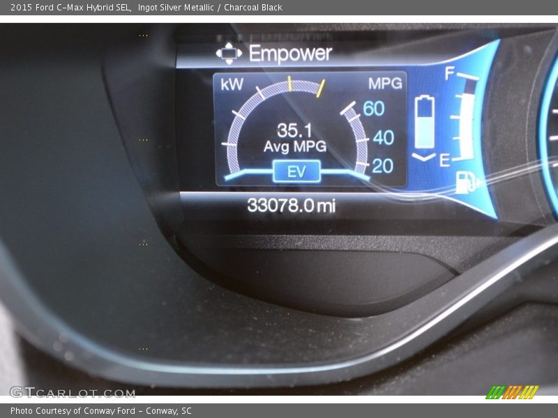 Ingot Silver Metallic / Charcoal Black 2015 Ford C-Max Hybrid SEL