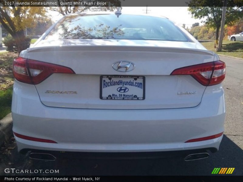 Quartz White Pearl / Beige 2017 Hyundai Sonata Limited