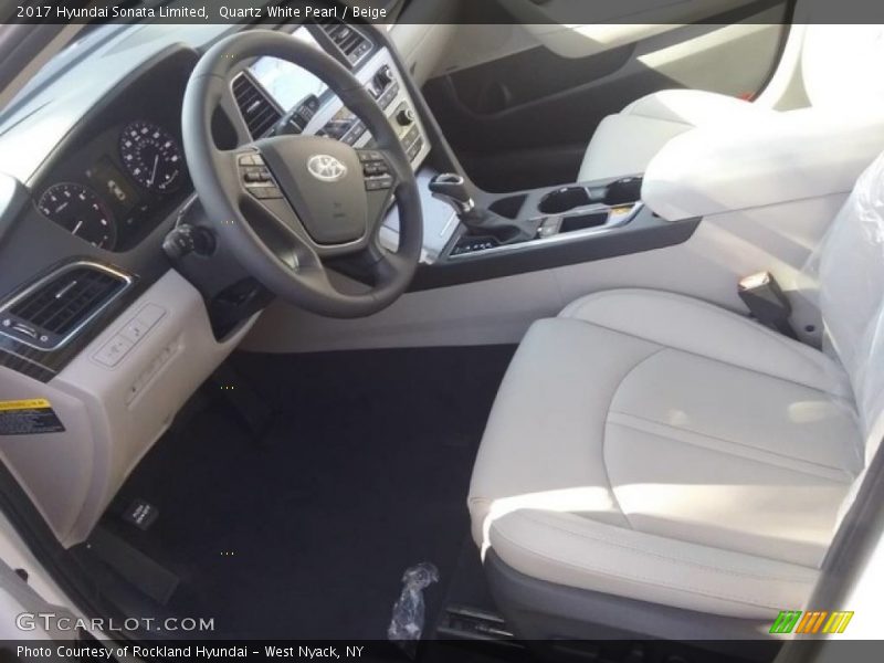 Quartz White Pearl / Beige 2017 Hyundai Sonata Limited