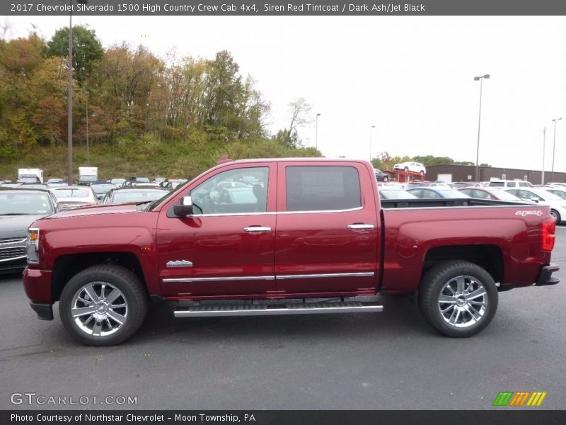 Siren Red Tintcoat / Dark Ash/Jet Black 2017 Chevrolet Silverado 1500 High Country Crew Cab 4x4