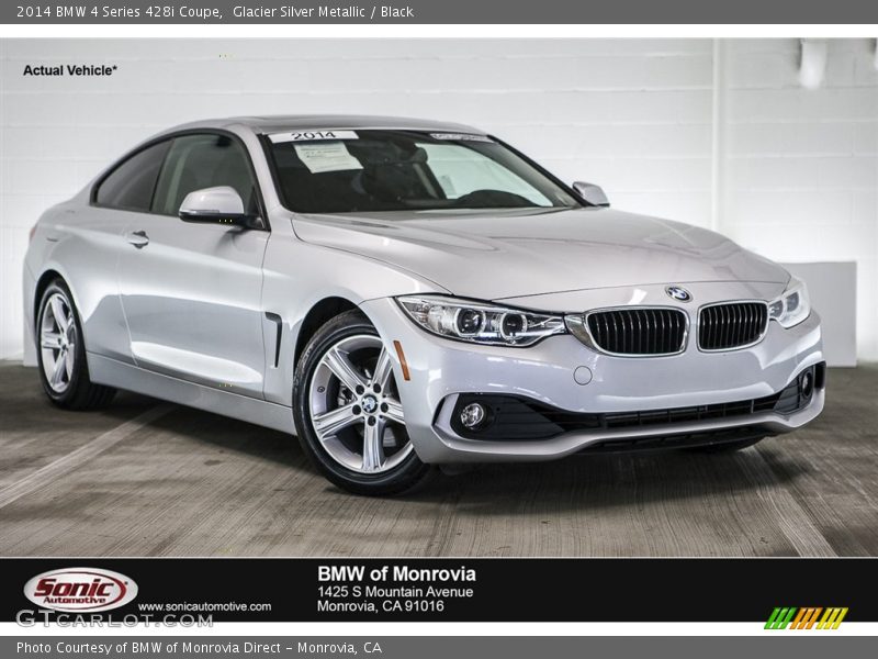 Glacier Silver Metallic / Black 2014 BMW 4 Series 428i Coupe