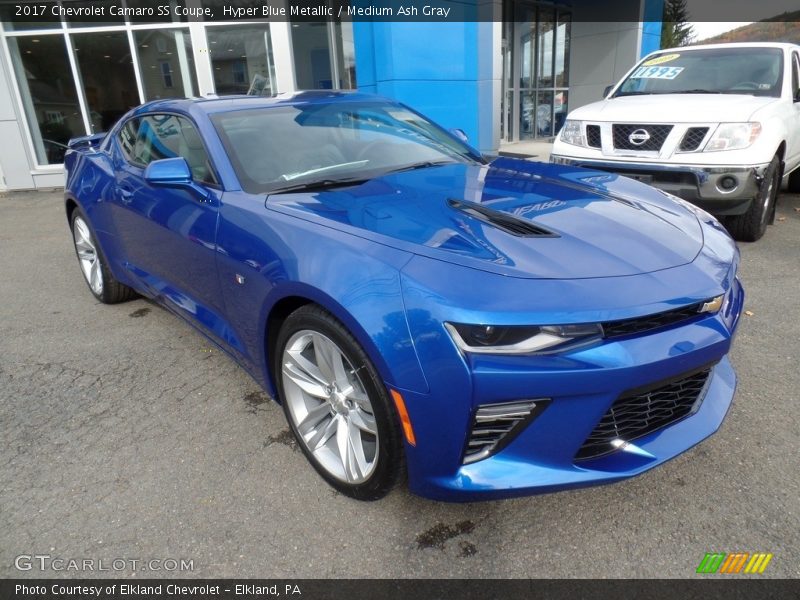 Hyper Blue Metallic / Medium Ash Gray 2017 Chevrolet Camaro SS Coupe