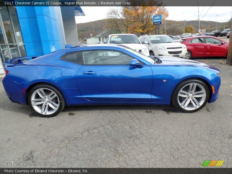 Hyper Blue Metallic / Medium Ash Gray 2017 Chevrolet Camaro SS Coupe
