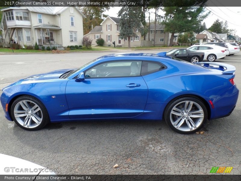 Hyper Blue Metallic / Medium Ash Gray 2017 Chevrolet Camaro SS Coupe