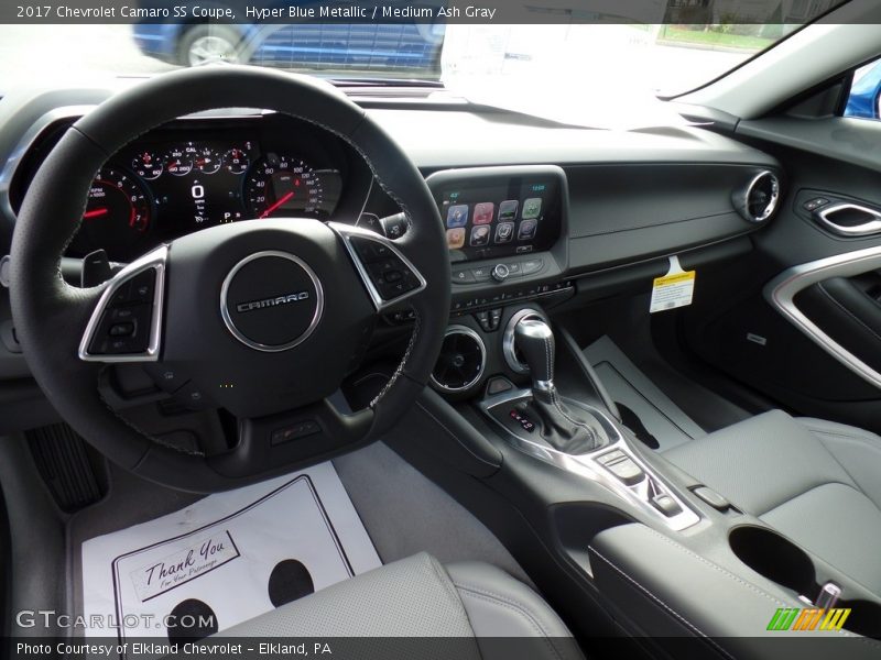 Hyper Blue Metallic / Medium Ash Gray 2017 Chevrolet Camaro SS Coupe