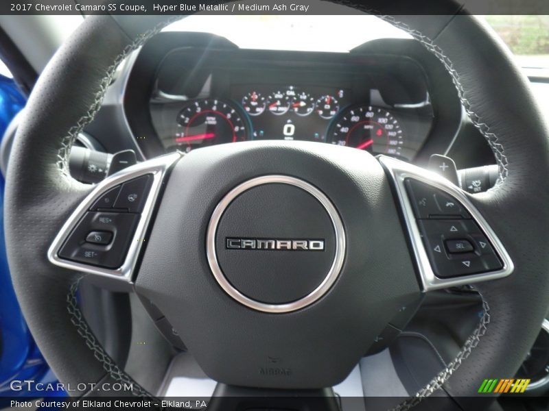 Hyper Blue Metallic / Medium Ash Gray 2017 Chevrolet Camaro SS Coupe