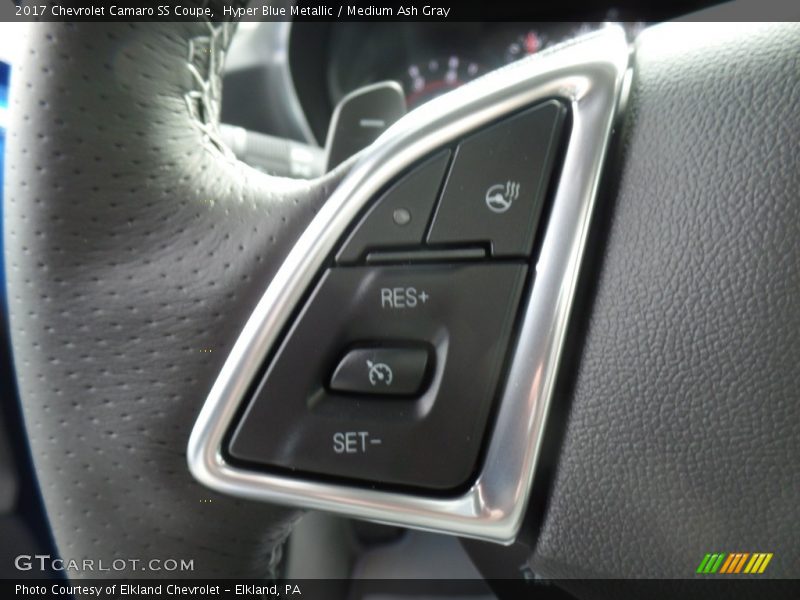 Hyper Blue Metallic / Medium Ash Gray 2017 Chevrolet Camaro SS Coupe