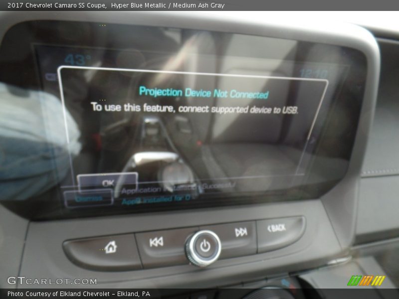 Hyper Blue Metallic / Medium Ash Gray 2017 Chevrolet Camaro SS Coupe