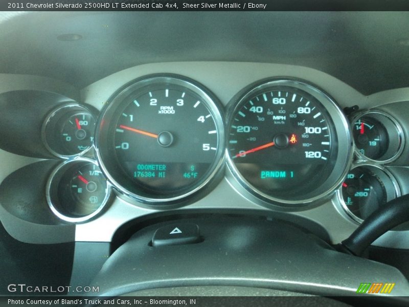 Sheer Silver Metallic / Ebony 2011 Chevrolet Silverado 2500HD LT Extended Cab 4x4
