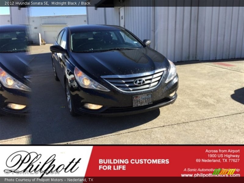 Midnight Black / Black 2012 Hyundai Sonata SE