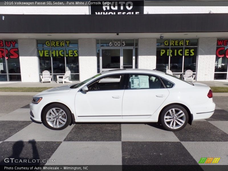 Pure White / Cornsilk Beige 2016 Volkswagen Passat SEL Sedan