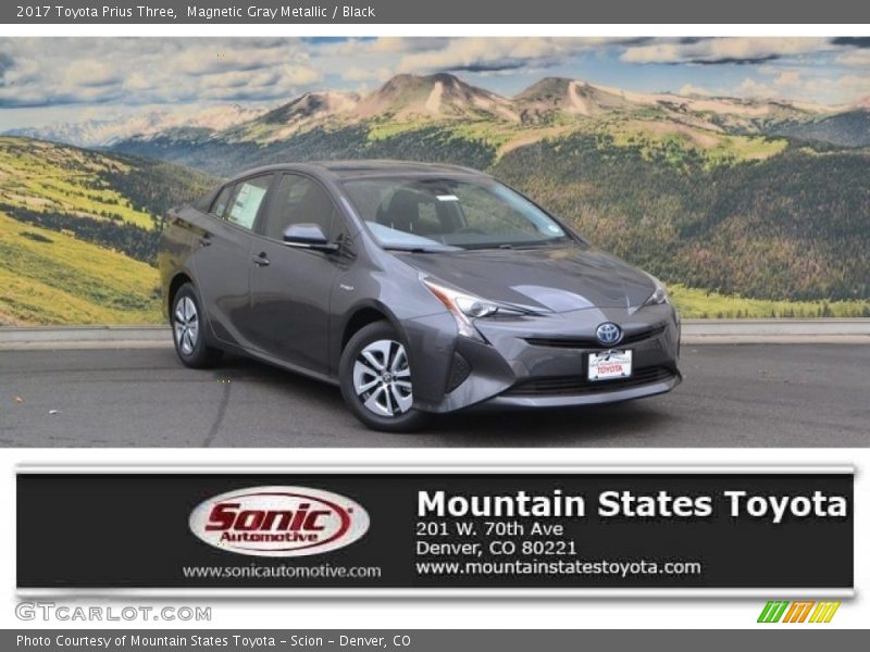 Magnetic Gray Metallic / Black 2017 Toyota Prius Three