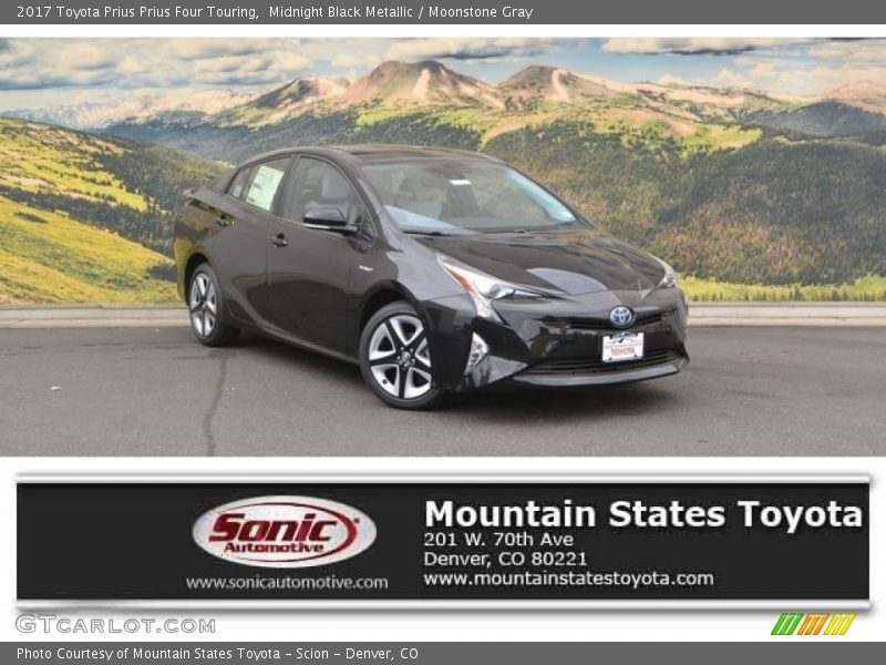 Midnight Black Metallic / Moonstone Gray 2017 Toyota Prius Prius Four Touring