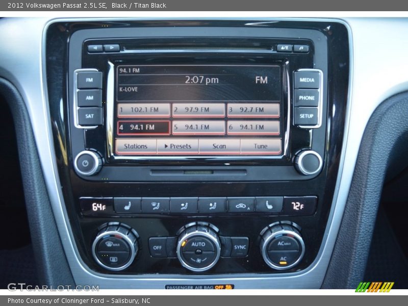 Black / Titan Black 2012 Volkswagen Passat 2.5L SE