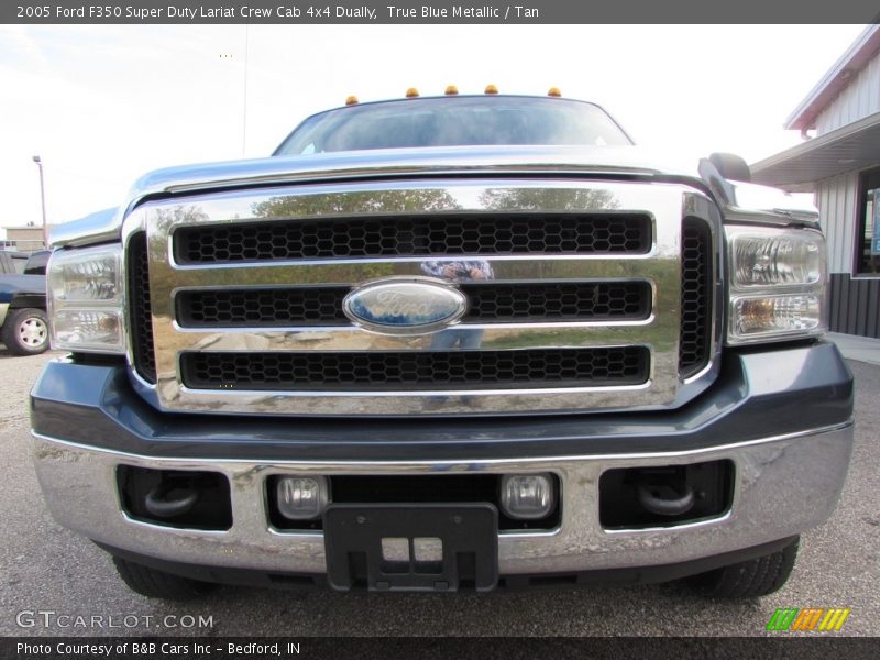True Blue Metallic / Tan 2005 Ford F350 Super Duty Lariat Crew Cab 4x4 Dually