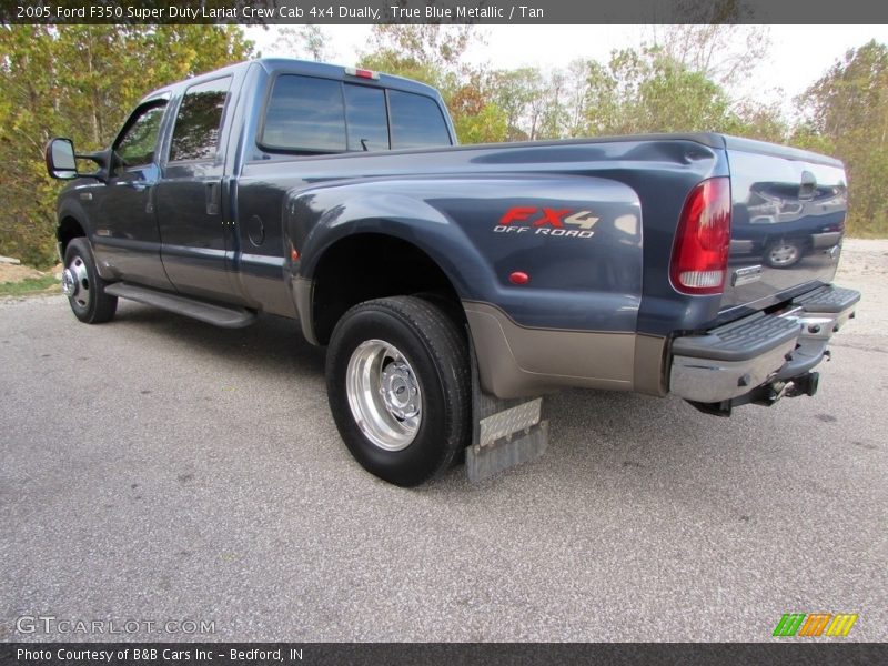 True Blue Metallic / Tan 2005 Ford F350 Super Duty Lariat Crew Cab 4x4 Dually