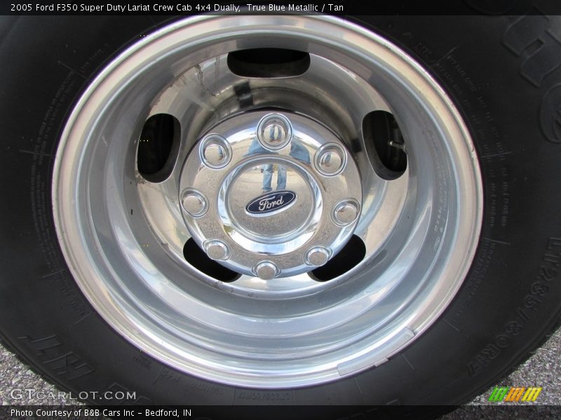 True Blue Metallic / Tan 2005 Ford F350 Super Duty Lariat Crew Cab 4x4 Dually