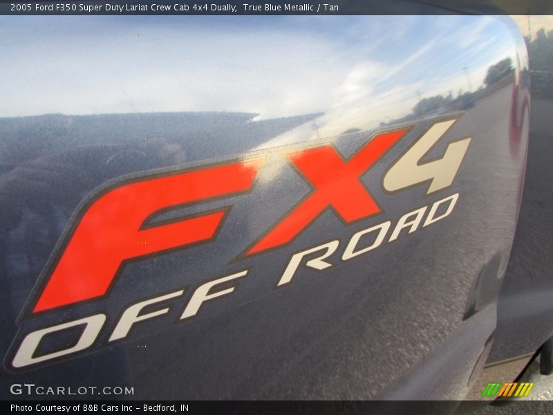 True Blue Metallic / Tan 2005 Ford F350 Super Duty Lariat Crew Cab 4x4 Dually