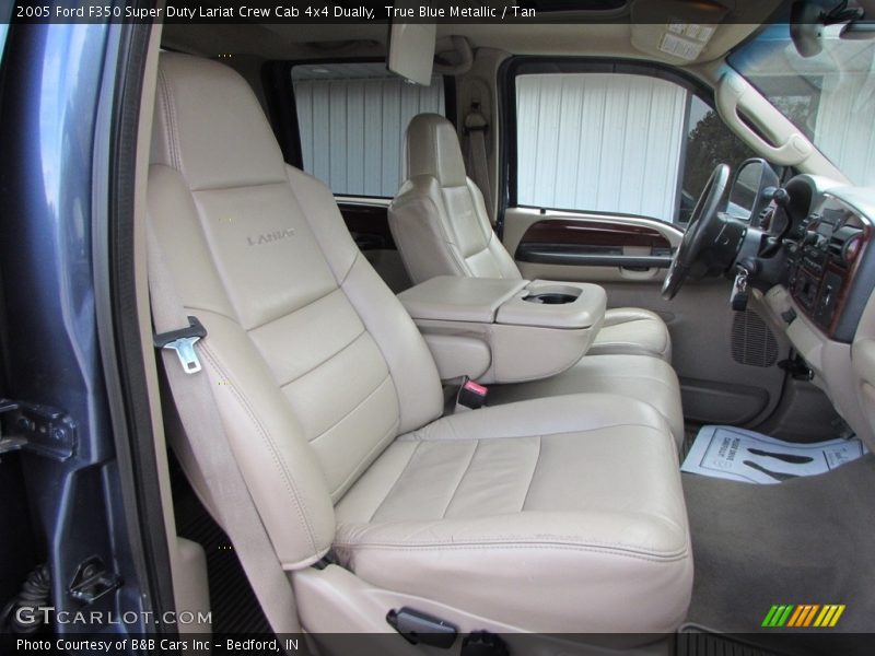 True Blue Metallic / Tan 2005 Ford F350 Super Duty Lariat Crew Cab 4x4 Dually