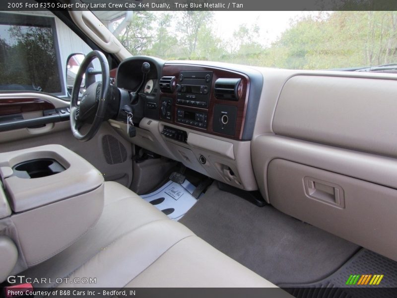 True Blue Metallic / Tan 2005 Ford F350 Super Duty Lariat Crew Cab 4x4 Dually