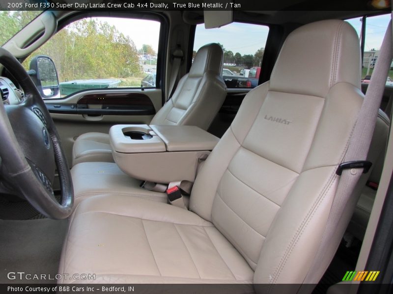 True Blue Metallic / Tan 2005 Ford F350 Super Duty Lariat Crew Cab 4x4 Dually