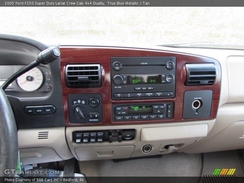 True Blue Metallic / Tan 2005 Ford F350 Super Duty Lariat Crew Cab 4x4 Dually