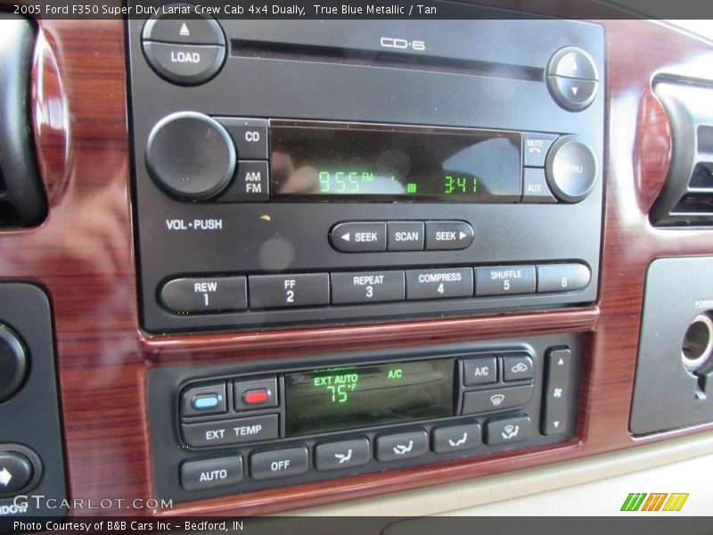 True Blue Metallic / Tan 2005 Ford F350 Super Duty Lariat Crew Cab 4x4 Dually