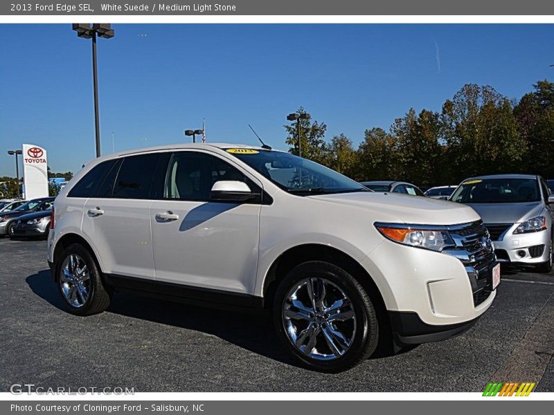 White Suede / Medium Light Stone 2013 Ford Edge SEL