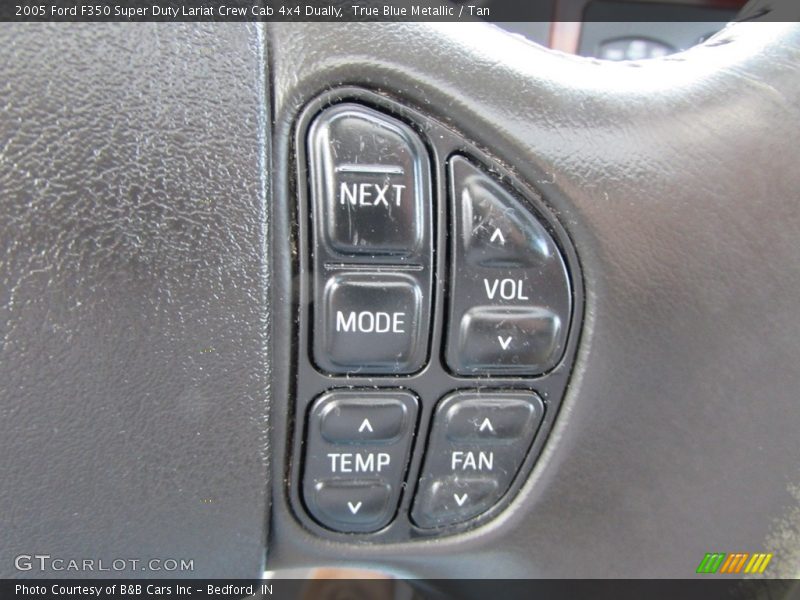 True Blue Metallic / Tan 2005 Ford F350 Super Duty Lariat Crew Cab 4x4 Dually