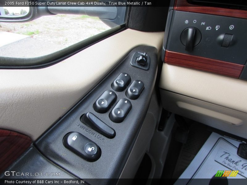 True Blue Metallic / Tan 2005 Ford F350 Super Duty Lariat Crew Cab 4x4 Dually