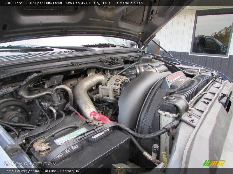 True Blue Metallic / Tan 2005 Ford F350 Super Duty Lariat Crew Cab 4x4 Dually