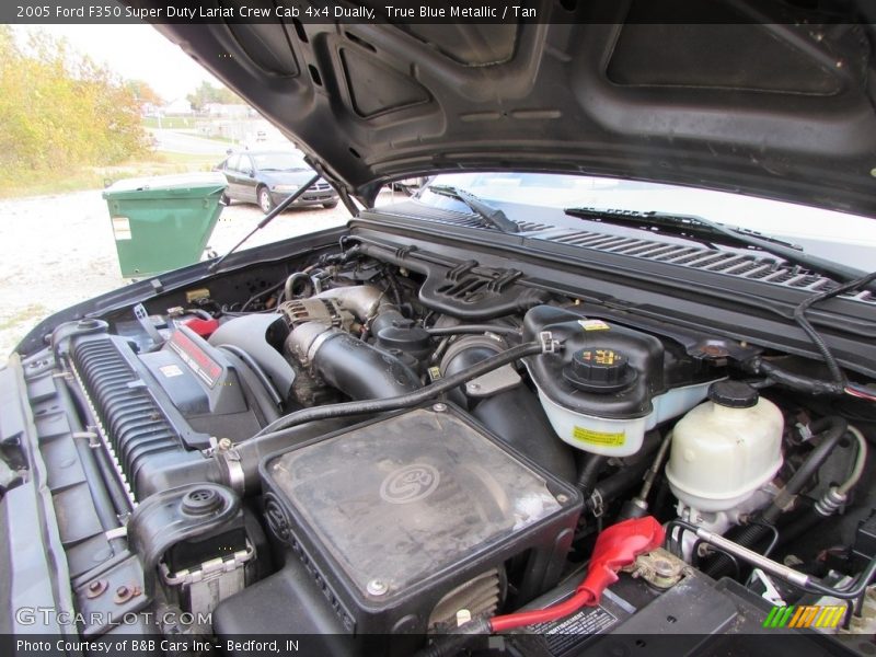 True Blue Metallic / Tan 2005 Ford F350 Super Duty Lariat Crew Cab 4x4 Dually