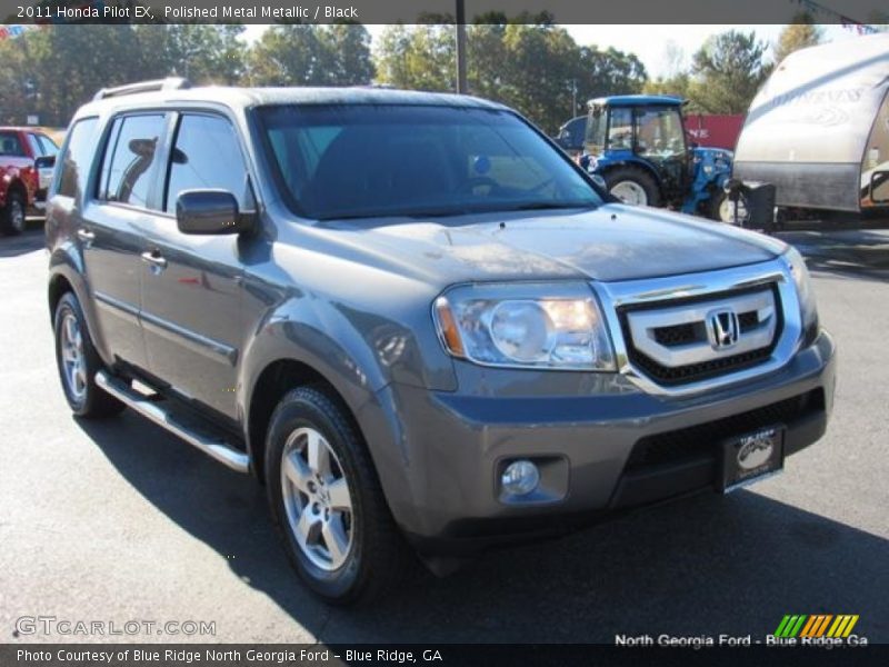 Polished Metal Metallic / Black 2011 Honda Pilot EX