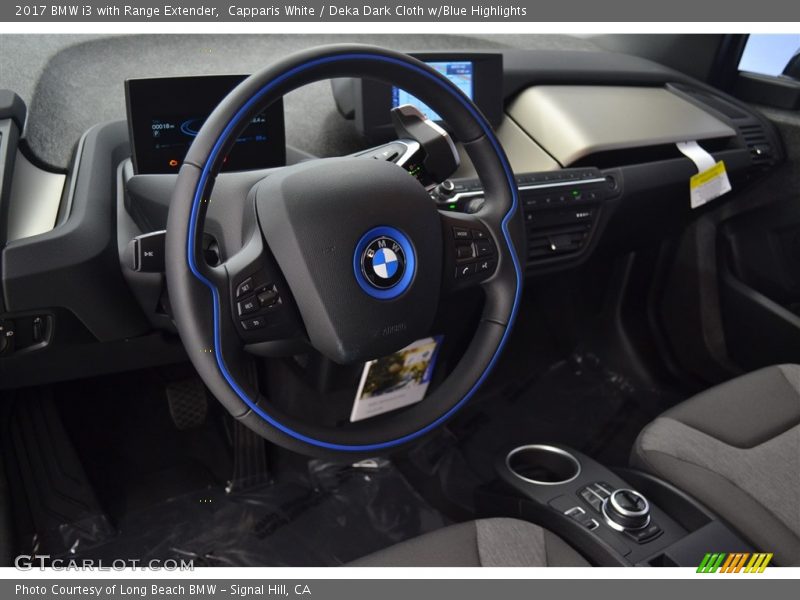 Capparis White / Deka Dark Cloth w/Blue Highlights 2017 BMW i3 with Range Extender