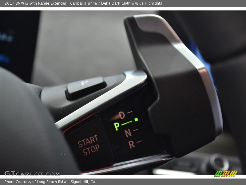 Capparis White / Deka Dark Cloth w/Blue Highlights 2017 BMW i3 with Range Extender
