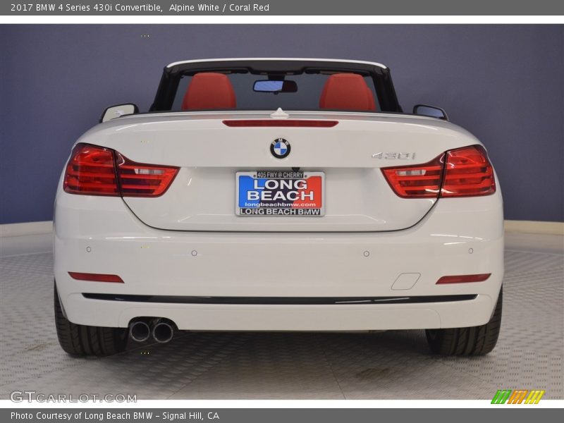 Alpine White / Coral Red 2017 BMW 4 Series 430i Convertible