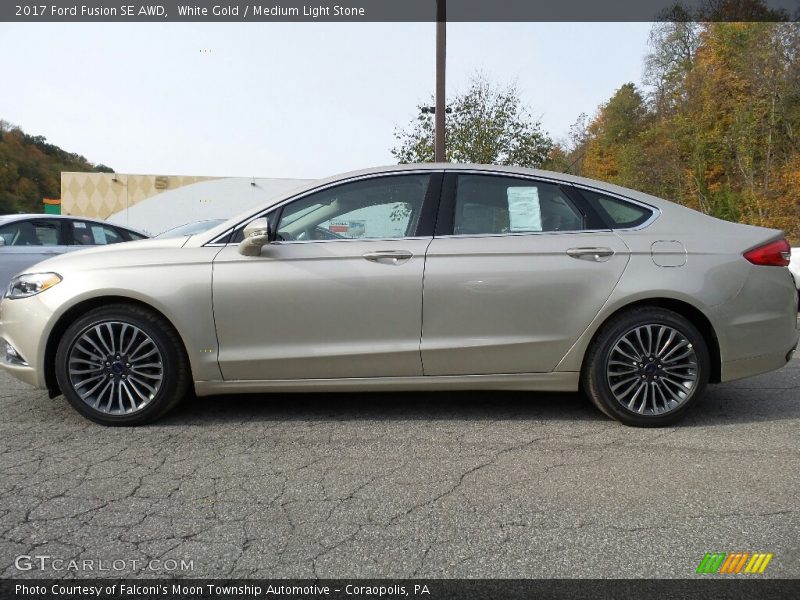 White Gold / Medium Light Stone 2017 Ford Fusion SE AWD